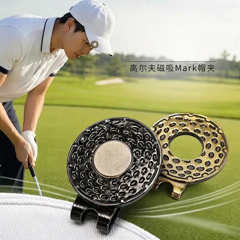 Clip Magnetica Per Cappello Da Golf Marcatore Di Palline Lega Di Zinco Motivo Rotondo Accessorio Sportivo Per Golfista Regalo