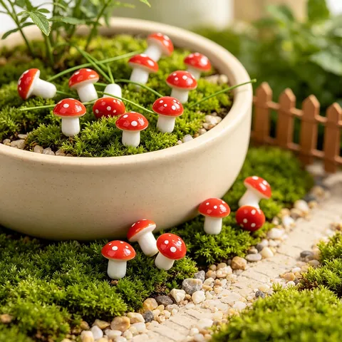 Champignons Miniatures Artificiels Rouges À Pois Blancs En Mousse Et Fil Décoration Pour Jardin Féerique Bonsaï Micro Paysage