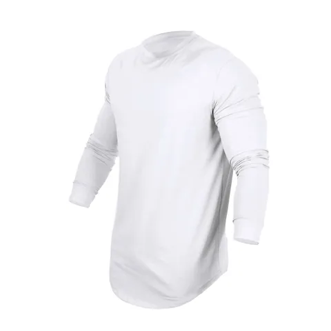 Men's Casual Long Sleeve Slim Fit T-Shirt Solid Color Round Neck Basic Pullover Breathable Quick Dry Top