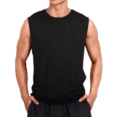 Heren Sneldrogende Sport Tanktop Los Mouwloos Hardlopen Basketbal Training Fitness Vest Atletische Polyester Top