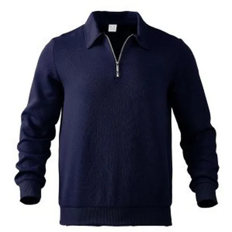 Felpa Polo da Uomo Casual con Mezza Zip Jacquard Manica Lunga Maglione a Costine per Autunno Inverno Stile Smart Casual