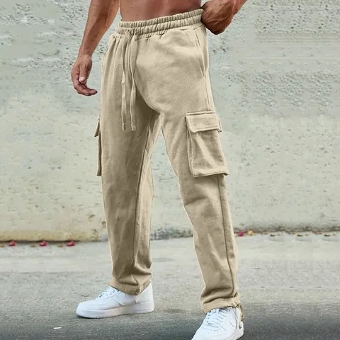 Heren Casual Cargobroek Multi-Zakken Trekkoord Trainingsbroek Outdoor Sport Mode Joggers Bottom