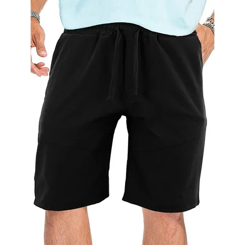 Men's Summer Loose Sports Shorts Polyester Quick Dry Drawstring Over-The-Knee Fitness Casual Street Style Shorts Bottom