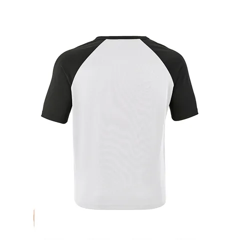 Maglietta Henley da Uomo a Blocchi di Colore Traspirante Poliestere Manica Corta Raglan Top Casual Estiva Slim Fit Girocollo