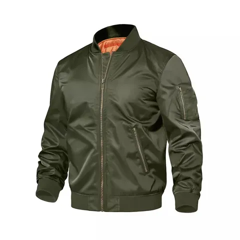 Giacca Bomber da Uomo Collo Alto Giacca Militare da Volo Slim Fit Casual Giacca a Vento Top per Primavera Autunno