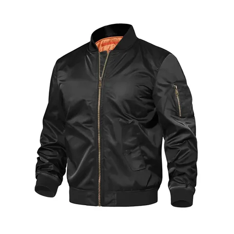 Giacca Bomber da Uomo Collo Alto Giacca Militare da Volo Slim Fit Casual Giacca a Vento Top per Primavera Autunno