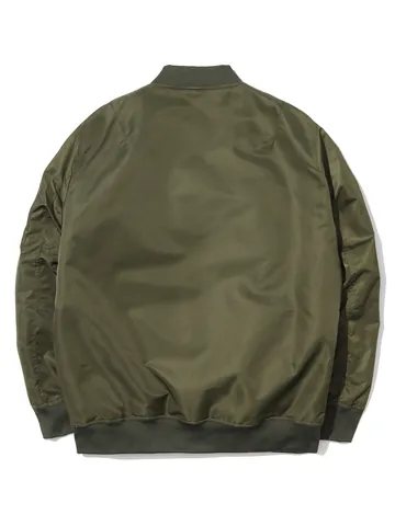 Giacca Bomber MA-1 da Uomo in Stile Americano Classica Tinta Unita Antivento Giacca da Baseball per Primavera Autunno Top