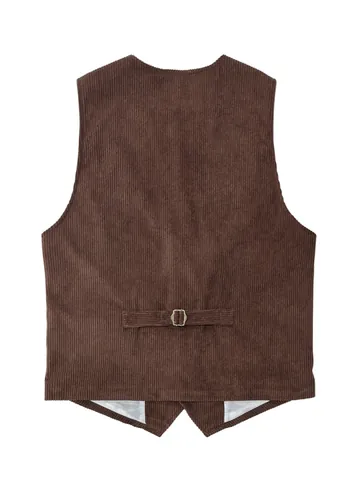 Gilet en Velours Côtelé Vintage Grande Taille pour Hommes Veste sans Manches Col en V Décontracté Couleur Unie pour Hommes Top