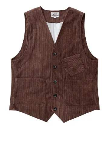 Gilet en Velours Côtelé Vintage Grande Taille pour Hommes Veste sans Manches Col en V Décontracté Couleur Unie pour Hommes Top