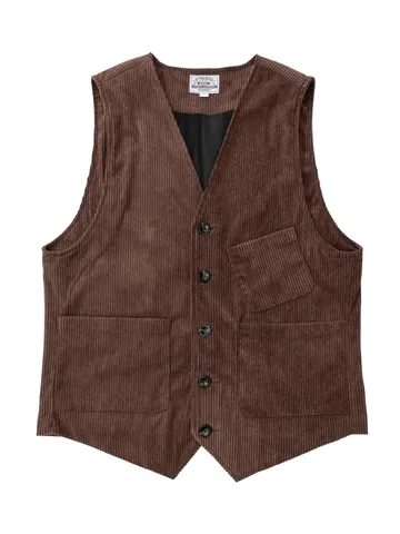 Gilet Vintage in Velluto a Coste da Uomo Scollo a V Giacca senza Maniche Business Casual con Bottoni e Tasche Stile Retro Top Tinta Unita