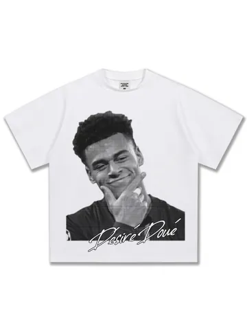 Camiseta de Algodón Casual para Hombre Estampado Gráfico de Estrella de Fútbol Manga Corta Cuello Redondo Ajuste Suelto Top