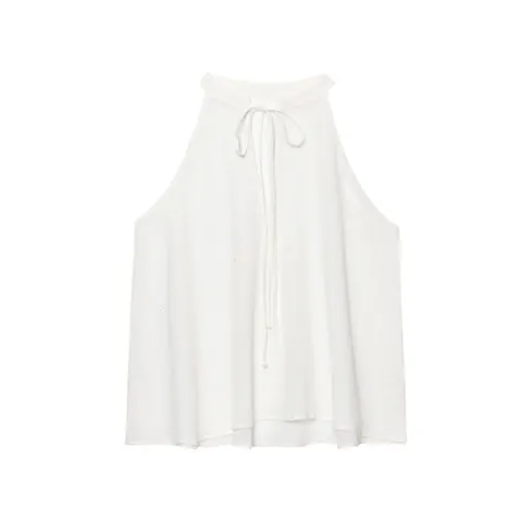 Set Top all'Americana Bianco e Gonna Midi da Donna Elegante Tinta Unita in Poliestere Tessuto Minimalista Casual Vacanza