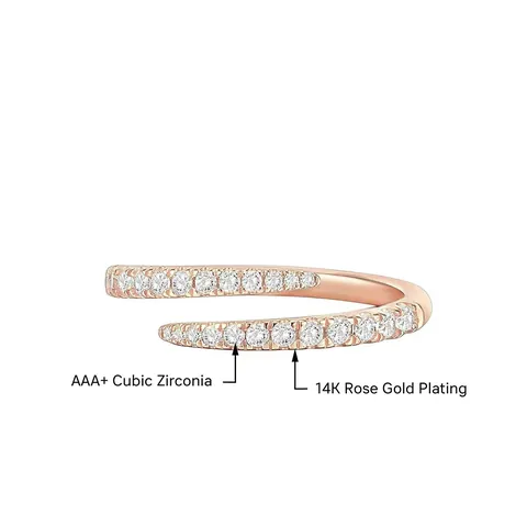 Minimalistischer Legierung Strass Offener Ring Für Damen Verstellbarer Leichter Luxus Mode Wickel Fingerring Schmuck Geschenk