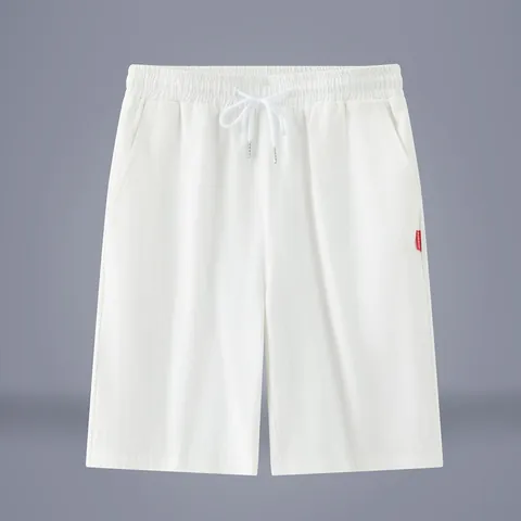 Herren Chinesischer Stil Baumwolle Shorts Sommer Dünn Locker Gerade Bein Kordelzug Elastischer Bund Lässig Strand Hose Für Herren