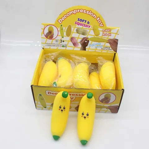 Simulation Vegetable Squeeze Toy TPR Soft Rubber Decompression Toy Cute Cartoon Banana Carrot Cucumber Stress Relief Toy