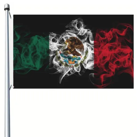 Mexiko Unabhängigkeitstag Flagge Polyester Raucheffekt Künstlerisches Banner Für Innen Außen Festival Feier Viva Mexiko Haus Garten Dekor