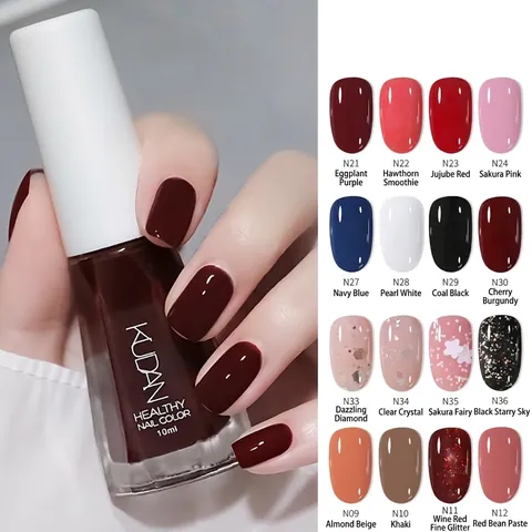 Esmalte de Uñas a Base de Agua Secado Rápido Pelable Fórmula Natural Saludable Esmalte de Uñas de Larga Duración para Mujer Herramientas de Belleza Manicura Diaria