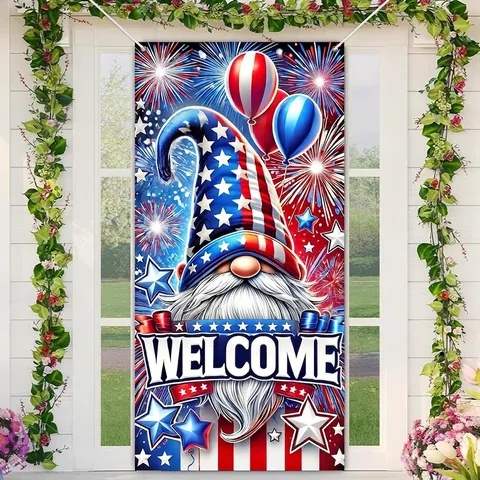 Unabhängigkeitstag Veranda Banner Polyester Patriotisch Wichtel Mexiko Flagge Tür hängen Dekor Für Haus Party Veranda Dekoration