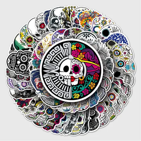 Pegatinas de Halloween con Graffiti de Calavera de Terror Multicolor Calcomanías de Vinilo PVC Impermeables Para Equipaje Laptop