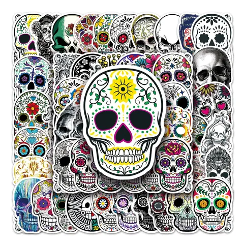 Pegatinas de Halloween con Graffiti de Calavera de Terror Multicolor Calcomanías de Vinilo PVC Impermeables Para Equipaje Laptop