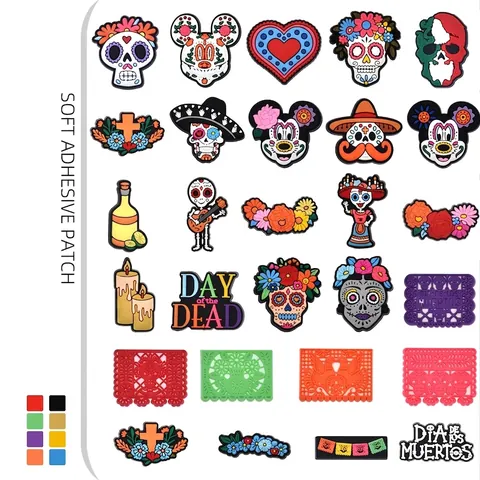 Mexikanischer Tag Der Toten PVC Weichgummi Kleine Aufnäher Für DIY Handyhülle Kühlschrankmagnet Schlüsselanhänger Dekoration Zuckerschädel Zubehör