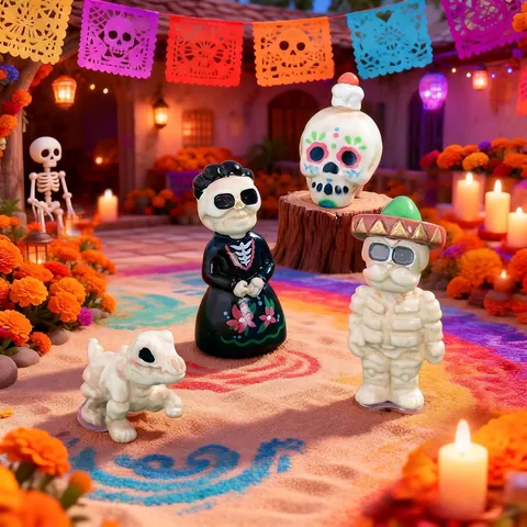 Halloween Ημέρα των Νεκρών Φιγούρες Ζευγάρι Σκελετών Μικροτοπίο DIY Διακοσμητικά Συνθετική Ρητίνη Διακόσμηση Αυτοκινήτου