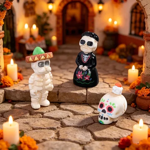 Halloween Ημέρα των Νεκρών Φιγούρες Ζευγάρι Σκελετών Μικροτοπίο DIY Διακοσμητικά Συνθετική Ρητίνη Διακόσμηση Αυτοκινήτου