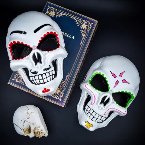 Day Of The Dead Skull Mask Halloween Masquerade Party Decor Digital Printed Scary Full Face Costume Accessory