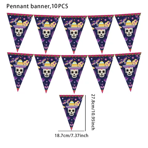 Banderole de Fanions de Vacances Multicolore Jour Des Morts Noël Saint Patrick Super Bowl Mardi Gras Décoration de Fête Banderole