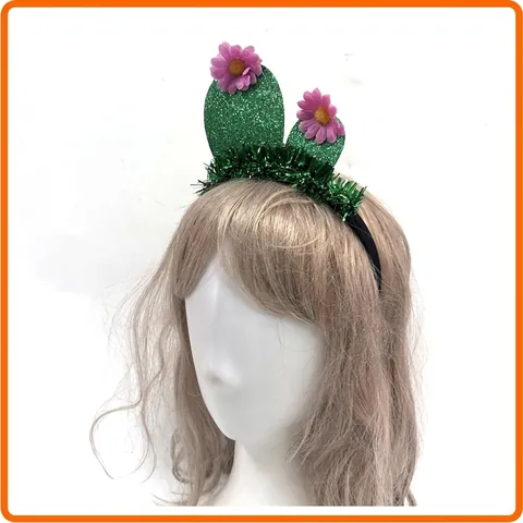 Mexicain Jour Des Morts Cactus Serre-tête Pailleté Feutre Fleur En Tissu Coiffe De Fête Accessoires Pour Cheveux Festival
