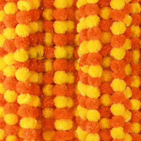 Ghirlanda di Fiori di Calendula Artificiale Decorazione Matrimonio Indiano Halloween Giorno dei Morti Catena di Fiori in Plastica per Festival Home Party