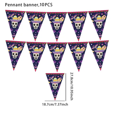 Mehrfarbige Feiertagswimpel Banner Tag Der Toten Weihnachten St Patricks Day Super Bowl Karneval Festliche Party Dekoration Banner