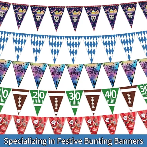 Mehrfarbige Feiertagswimpel Banner Tag Der Toten Weihnachten St Patricks Day Super Bowl Karneval Festliche Party Dekoration Banner
