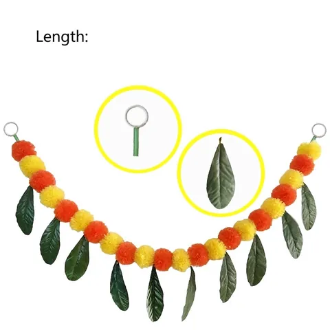 Messicano Giorno Dei Morti Ghirlanda Di Calendula Foglie Di Mango Artificiali Decorazione Appesa Per Festa Fiesta Casa Banner