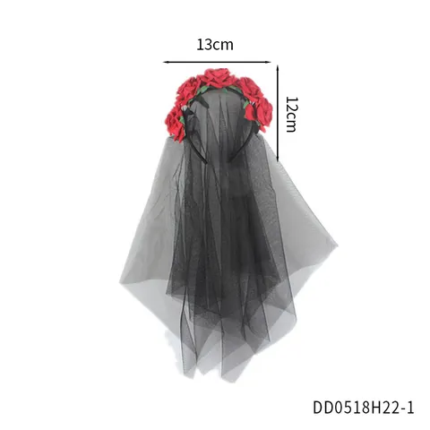 Halloween Tag Der Toten Rosenblumen Stirnband Gothic Totenkopf Spitzenschleier Maske Handschuhe Strümpfe Kostüm Requisiten Für Damen Party