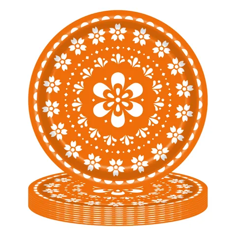 Decoraciones Fiesta Día De Los Muertos Juego Halloween Vajilla Desechable Platos Vasos Servilletas Estampado Floral Artículos Fiesta Estilo Mexicano