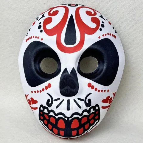 Day of the Dead Sugar Skull Mask Mexican Festival Digital Print EVA Mask For Halloween Carnival Masquerade Party Costume Decor