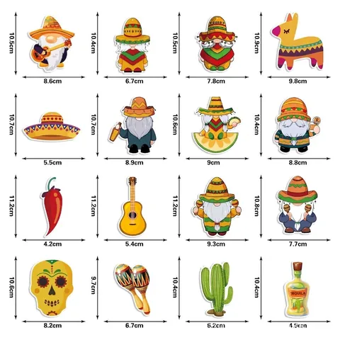 Mexico Cinco de Mayo DIY Decoratie Labels Papieren Kabouter Hangers Mexicaanse Carnaval Feest Sfeer Hangende Ornamenten Voor Feestelijke Huisdecoratie