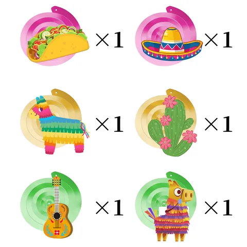 Mexikanisches Fiesta Thema Party Deko Set Kaktus Taco Banner Luftballons Kuchendeckel Hängende Spiralen Für Geburtstag Karneval