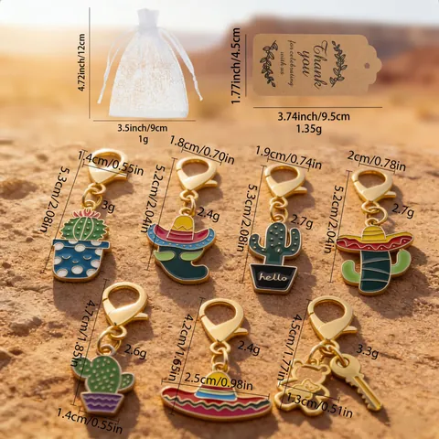 Mexikanischer Karneval Metall Emaille Schlüsselanhänger Kaktus Chili Sombrero Schlüsselanhänger Partygeschenke Für Rucksack Schmuck Geschenk