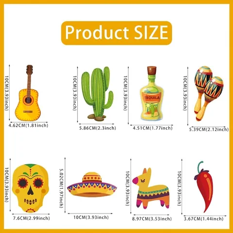 Ornamenti Appesi in Legno Messicani Cinco De Mayo Teschio Sombrero Peperoncino Gnomo Piñata per Decorazione di Festa di Carnevale Casa