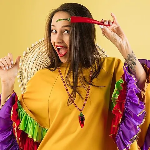 Mexicaanse Cinco De Mayo Chilipeper Kralenketting Feestelijke Rode Fruitvorm Kunststof Kostuumjuwelen Feest Voor Heren Dames