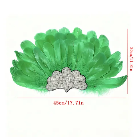 Fascia per Capelli Vintage con Piume Colorate per Carnevale Festa Performance Puntelli Halloween Copricapo Festivo con Paillettes Donna Accessori