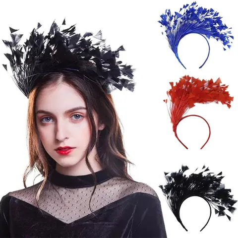 Carnival Party Feather Headband For Women Funny Masquerade Hairband New Year Festival Fancy Dress Headpiece Costume Accessories