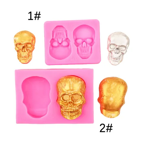 Stampo in Silicone 3D a Forma di Teschio di Halloween per Torta Fondente Cioccolato Gesso Aromaterapia Fai Da Te