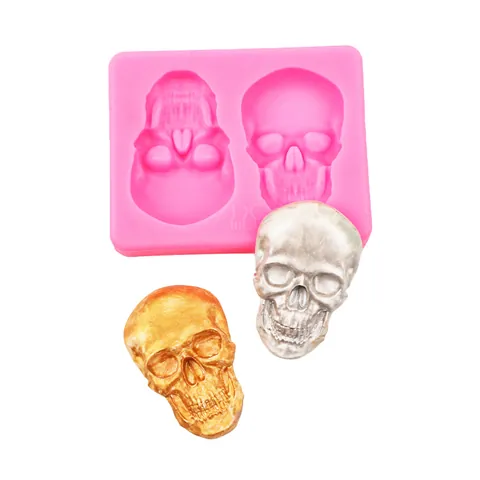 Stampo in Silicone 3D a Forma di Teschio di Halloween per Torta Fondente Cioccolato Gesso Aromaterapia Fai Da Te