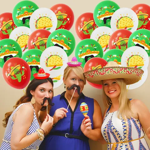 Mexicaans Carnaval Feest Ballonnen Bedrukte Latex Ballonnen Mexicaans Fiesta Thema Decoraties Voor Verjaardag Cinco De Mayo Decoratie