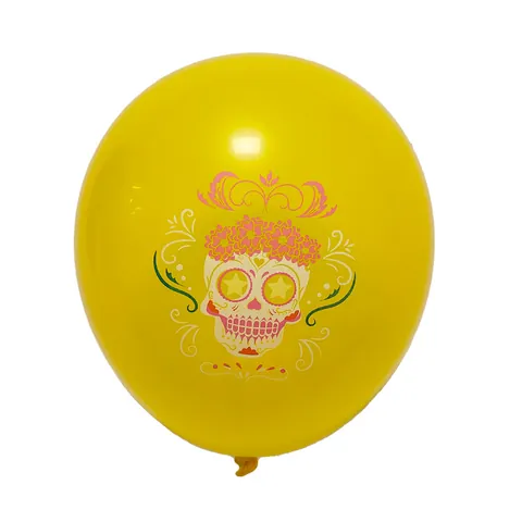 Mexicaanse Dag Van De Doden Latex Ballonnen 12 Inch Suikerschedel Gitaar Print Ballonnen Voor Festival Feest Decoratie