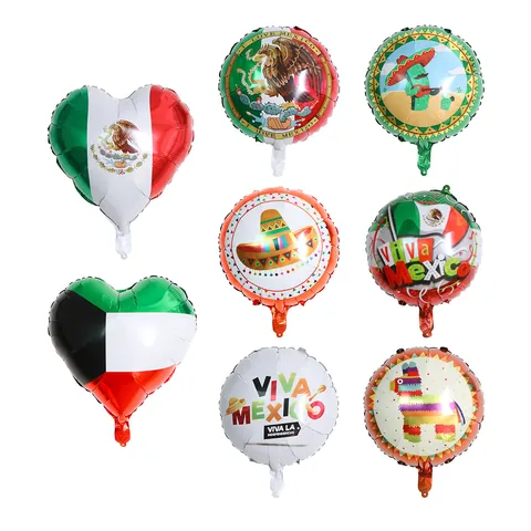 Mexikanisches Thema Aluminiumfolie Ballons Fiesta Party Dekorationen Sombrero Kaktus Adler Design Helium Mylar Ballons Für Festival Event