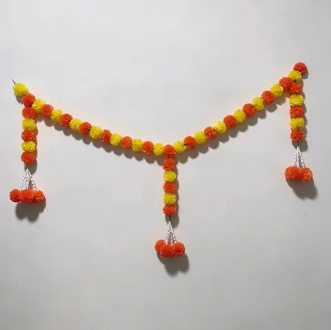 Guirnalda de Cempasúchil Estilo Indio Toran de Flores Artificiales de Plástico para Diwali Día de Muertos Boda